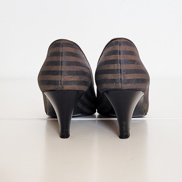 Fendi Vintage Women Signature Stripe Designer Pump Heels - Size 36 - Picture 3 of 11